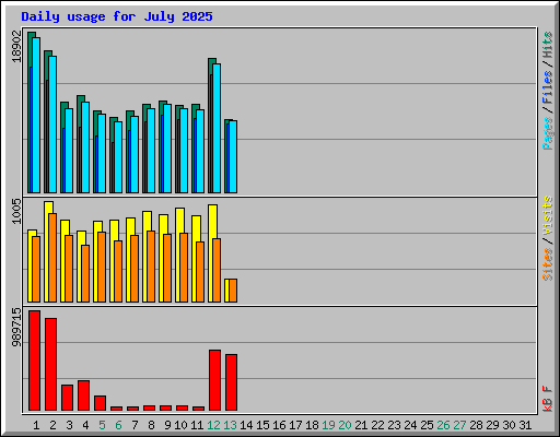 Daily usage for July 2025